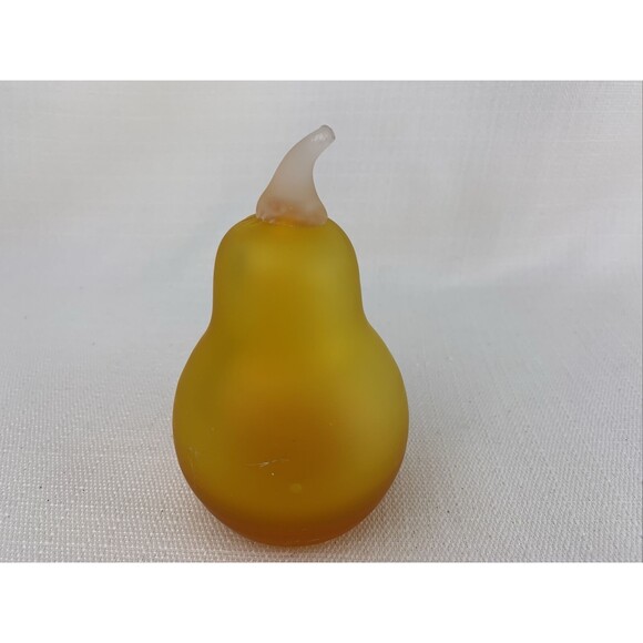 Pilgrim Glass Pear Paperweight Handblown Golden Amberina Vintage - Small Damage - Picture 4 of 11